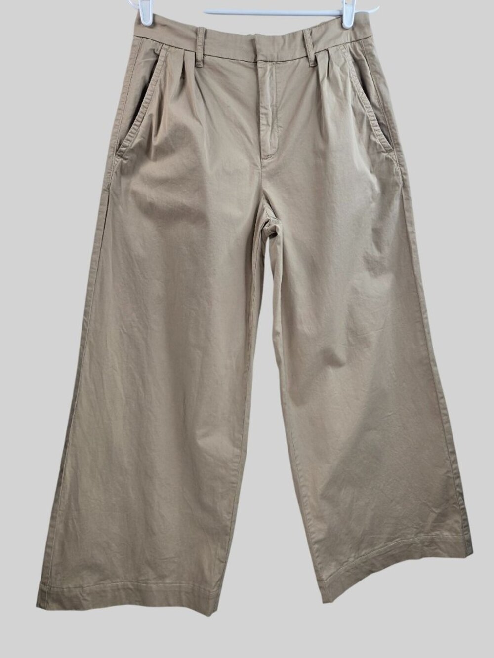 Everlane Easy Wide Leg Crop Pants 6 Tan High Waisted Relaxed Colette Minimalist